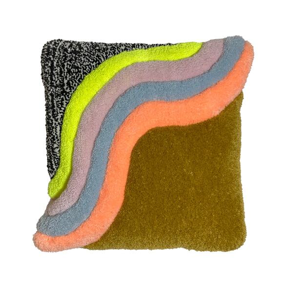 GABRIELLE COLVILLE Textile Designer Static Wave Hand Woven Throw Pillow NEW